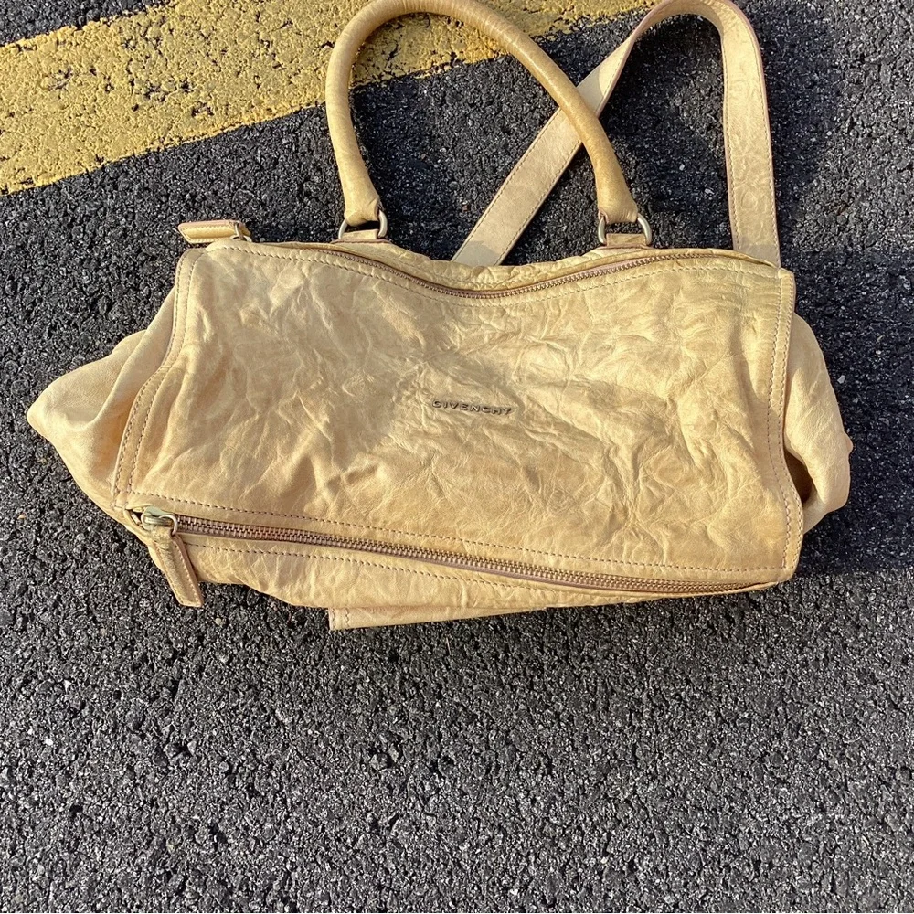 Givenchy Black and Tan Canvas Backpack with Leather Trim